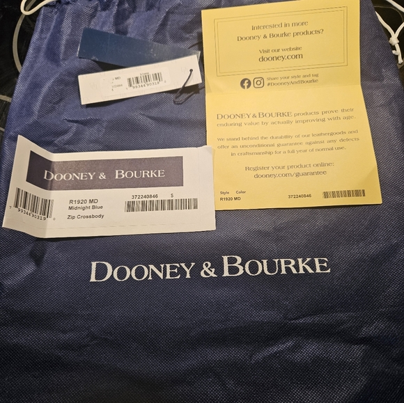 Dooney & Bourke Pebble Grain Zip  Midnight Blue Color Crossbody - Picture 8 of 10